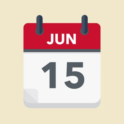 Calendar icon showing 15th June