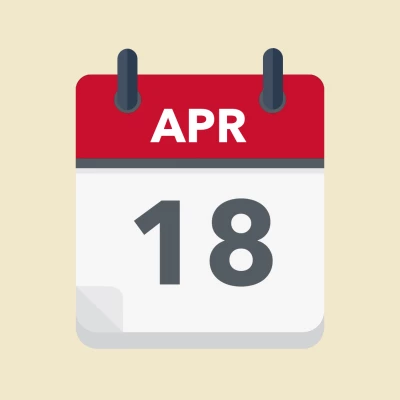 Calendar icon showing 18th April