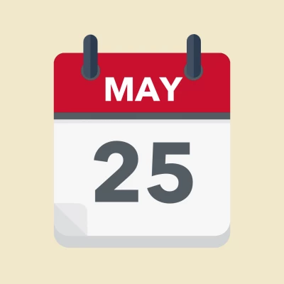 Calendar icon showing 25th May